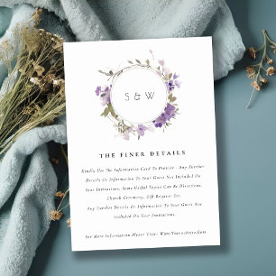 Tarjeta De Recepción Detalle de Boda de guirnaldas florales rusas de Li