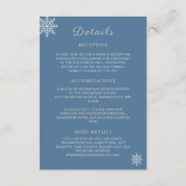 Tarjeta De Recepción Detalle de Boda de Invierno Dusty Blue Silver mini