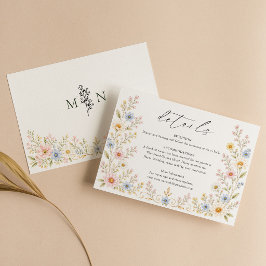 Tarjeta De Recepción Detalle de boda de jardín floral acuarela de flor 