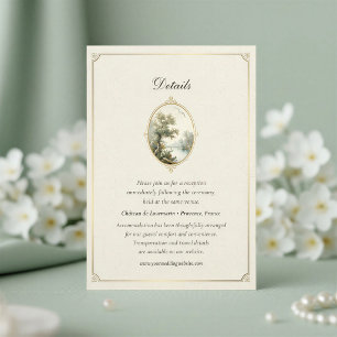 Tarjeta De Recepción Detalle de Boda de Marfil Pastoral Francés