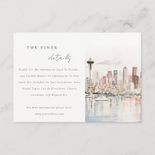 Tarjeta De Recepción Detalle de boda de paisaje al acuarela de Seattle
