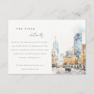 Tarjeta De Recepción Detalle de boda de paisaje de Indianapolis Indiana