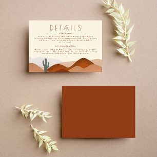 Tarjeta De Recepción Detalle de Boda de Terracota del Desierto de Boho 