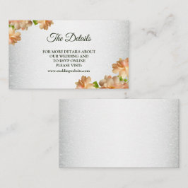 Tarjeta De Recepción Detalle de boda elegante con flores de melocotón y