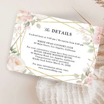 Detalle de boda elegante floral rosa dorado chic