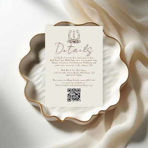 Tarjeta De Recepción Detalle de boda floral de herradura occidental boh