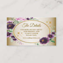 Detalle de Boda Floral Rosa Púrpura Verde Dorado