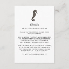 Tarjeta De Recepción Detalle de bodas en la playa del caballito marino 