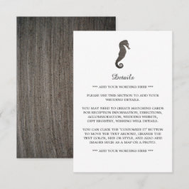 Tarjeta De Recepción Detalle de bodas en la playa del caballito marino