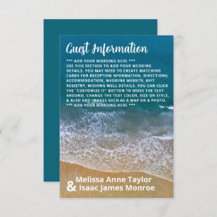 Tarjeta De Recepción Detalle de casamiento de Blue Sea Beach