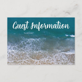 Tarjeta De Recepción Detalle de casamiento de Blue Sea Beach