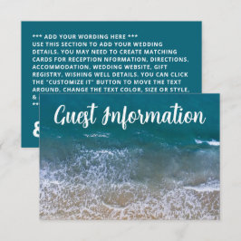Tarjeta De Recepción Detalle de casamiento de Blue Sea Beach