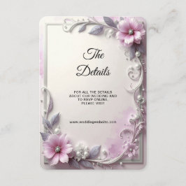 Tarjeta De Recepción Detalle de cerramiento de marco floral rosa