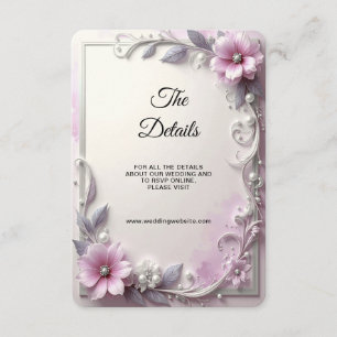 Tarjeta De Recepción Detalle de cerramiento de marco floral rosa