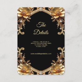 Tarjeta De Recepción Detalle de cierre con marco de oro elegante