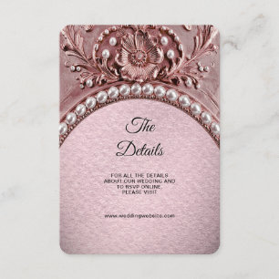 Tarjeta De Recepción Detalle de Flor Rosa Incluido