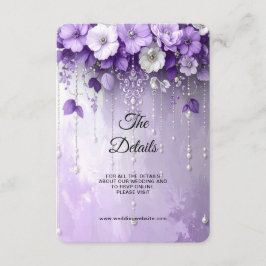 Tarjeta De Recepción Detalle de Flores Purpúreas Adjunto