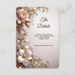Tarjeta De Recepción Detalle de flores suaves de color rosa y blanco en
