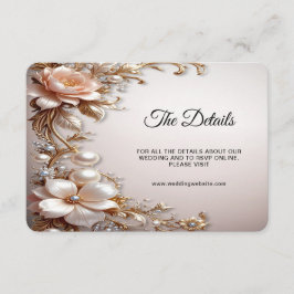 Tarjeta De Recepción Detalle de flores suaves rosadas y blancas