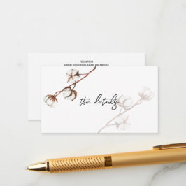 Tarjeta De Recepción Detalle de información sobre algodón de moda para 