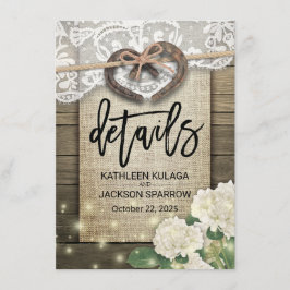 Tarjeta De Recepción Detalle de información sobre bodas en países con c