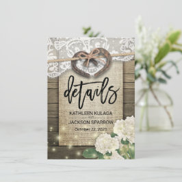Tarjeta De Recepción Detalle de información sobre bodas en países con c