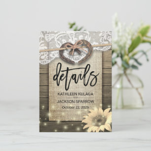 Tarjeta De Recepción Detalle de información sobre bodas en países con c