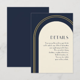 Tarjeta De Recepción Detalle de invitados del Boda de arco azul simple