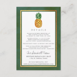 Tarjeta De Recepción Detalle de la colección de Bodas de piña tropical
