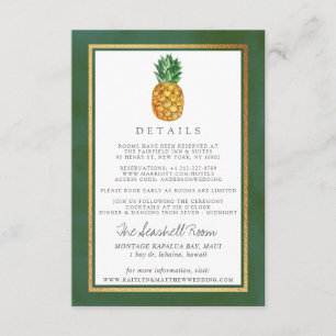 Tarjeta De Recepción Detalle de la colección de Bodas de piña tropical