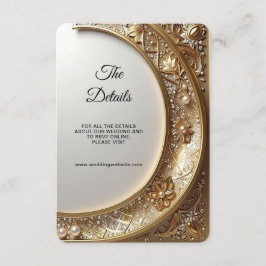 Tarjeta De Recepción Detalle de Marco Dorado Ornamentado con Cerramient