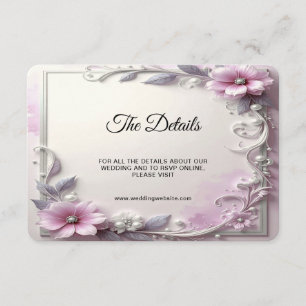 Tarjeta De Recepción Detalle de marco floral rosa