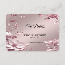 Tarjeta De Recepción Detalle de Marco Floral Rosa Delicado