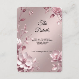 Tarjeta De Recepción Detalle de Marco Floral Rosa Delicado Sobre