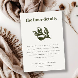 Tarjeta De Recepción Detalle del Boda botánico ruso retro verde