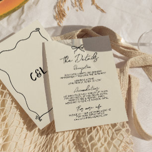 Tarjeta De Recepción Detalle del Boda caprichoso manuscrito retro