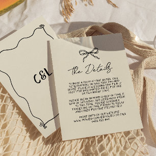 Tarjeta De Recepción Detalle del Boda caprichoso manuscrito retro