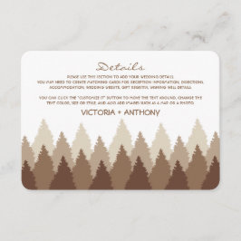 Tarjeta De Recepción Detalle del Boda de bosque de área boscosa de selv