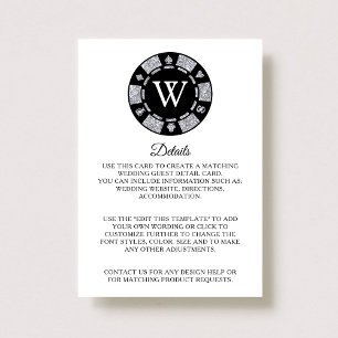 Tarjeta De Recepción Detalle del Boda de Casino de Chip de Purpurina Pl