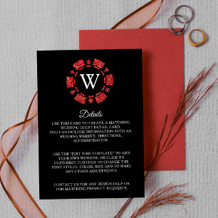Tarjeta De Recepción Detalle del Boda de Casino de Chip de Purpurina Ro
