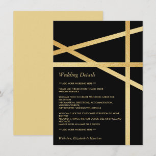 Tarjeta De Recepción Detalle del Boda de estilo geométrico del efecto d