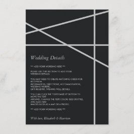 Tarjeta De Recepción Detalle del Boda de estilo geométrico simple