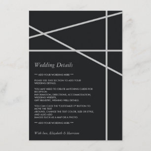 Tarjeta De Recepción Detalle del Boda de estilo geométrico simple