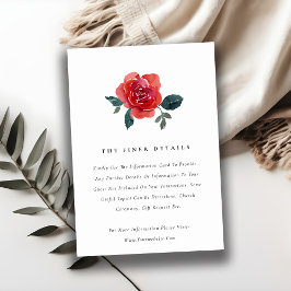 TARJETA DE RECEPCIÓN DETALLE DEL BODA DE FLORES VERDE ROJO DE COLOR ACU