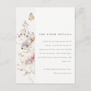 Tarjeta De Recepción Detalle del Boda de Foliage de Lilac Boho Wildflow