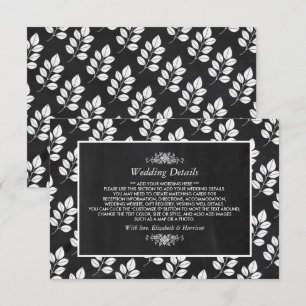 Tarjeta De Recepción Detalle del Boda de hojas florales de cartón