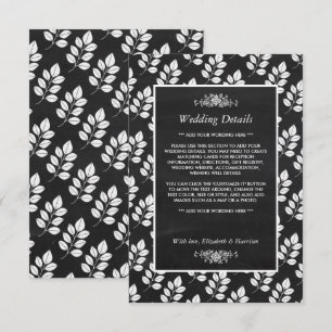 Tarjeta De Recepción Detalle del Boda de hojas florales de cartón