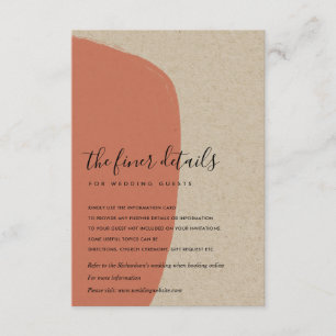 TARJETA DE RECEPCIÓN DETALLE DEL BODA DE KRAFT TERRACOTTA ABSTRACTO MOD