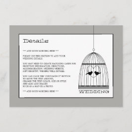 Tarjeta De Recepción Detalle del Boda de la jaula cardíaca vintage