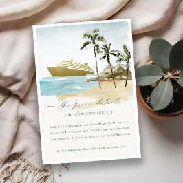 Tarjeta De Recepción Detalle del Boda de la Palm de Cruceros Tropical S
